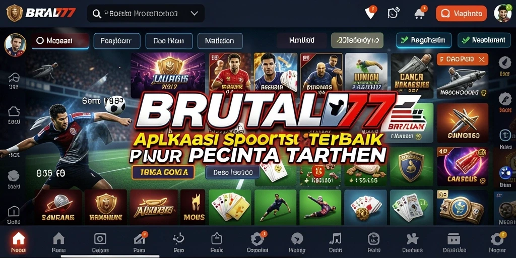 Tampilan utama BRUTAL77 dengan berbagai pilihan taruhan olahraga.