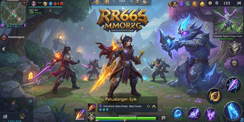 Screenshot game RR666 menampilkan aksi pertempuran seru di dunia MMORPG.