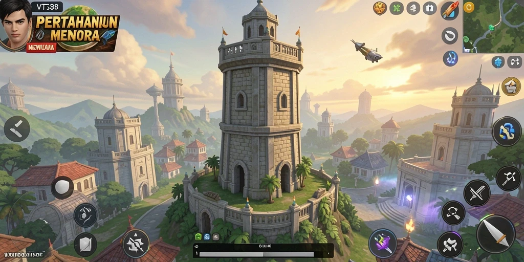Screenshot VT38 menampilkan aksi seru dalam game Tower Defense.