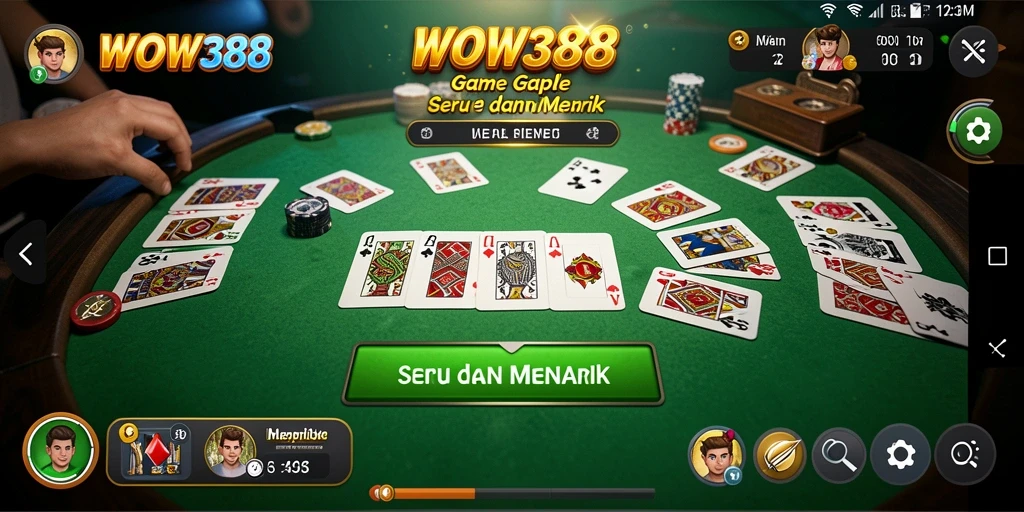 Tampilan gameplay seru Gaple di WOW388.